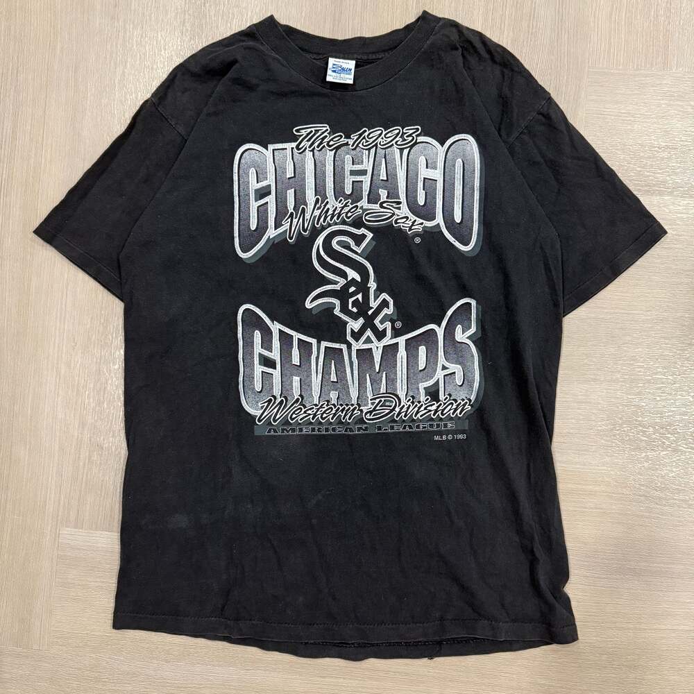 VTG Chicago White Sox 1993 MLB Playoffs T-Shirt Black Western Division XL